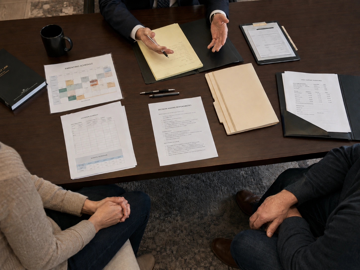 Markham child custody lawyer reviewing a parenting plan for decision-making responsibility and parenting time
